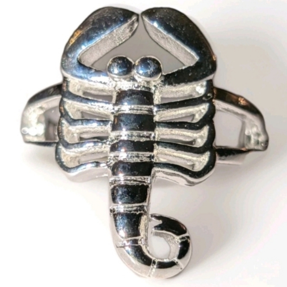 925 Sterling Silver Bold Unisex Scorpion Reptile Ring Sz9